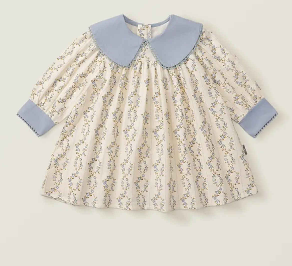 Floral Cotton Long Sleeve Dress for Girls