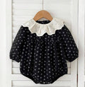 Baby Girl Floral Romper with Lace Collar
