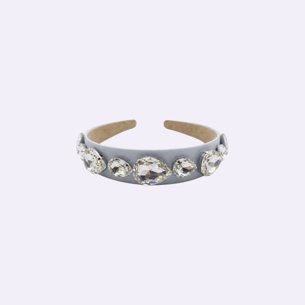 Gemstone Padded Headband Set – Luxury Satin and Leather Fashion Accessories