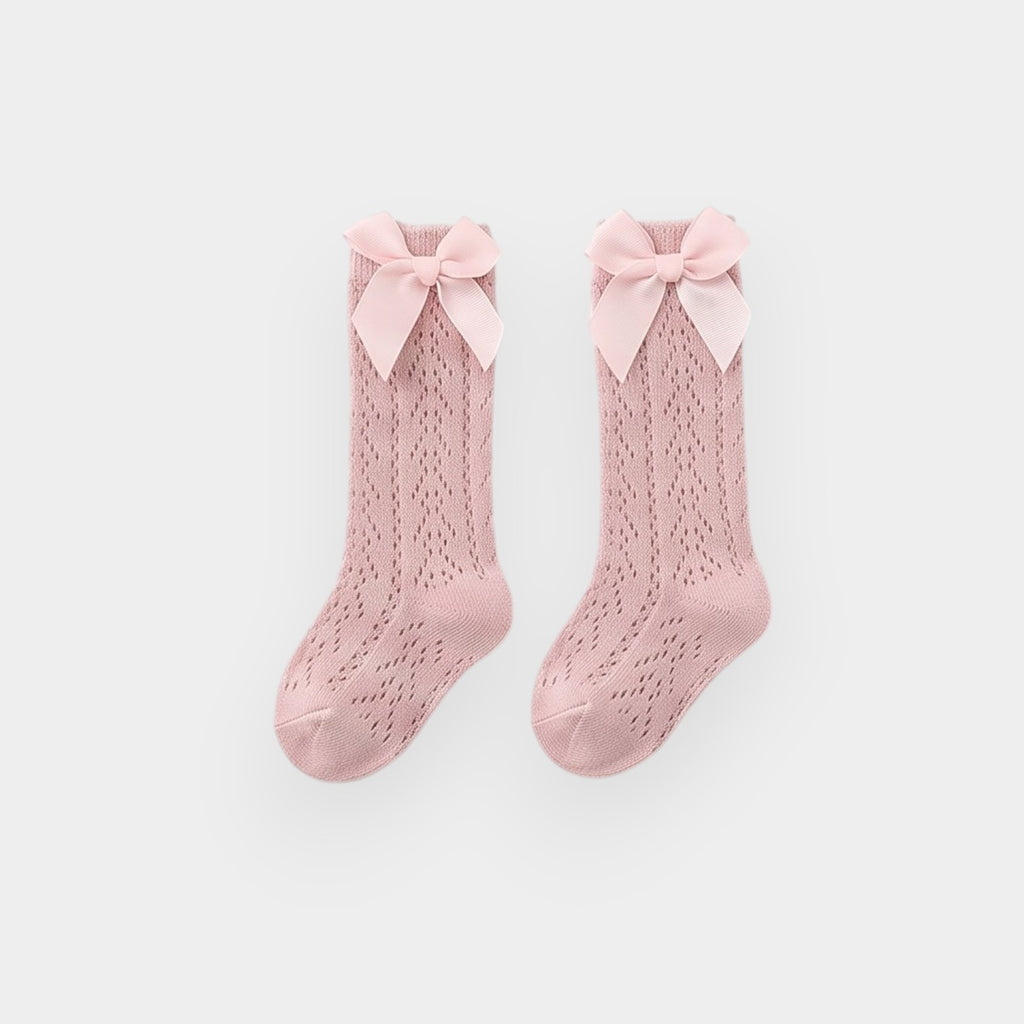 Essential Palette Pointelle Knit Bow Socks