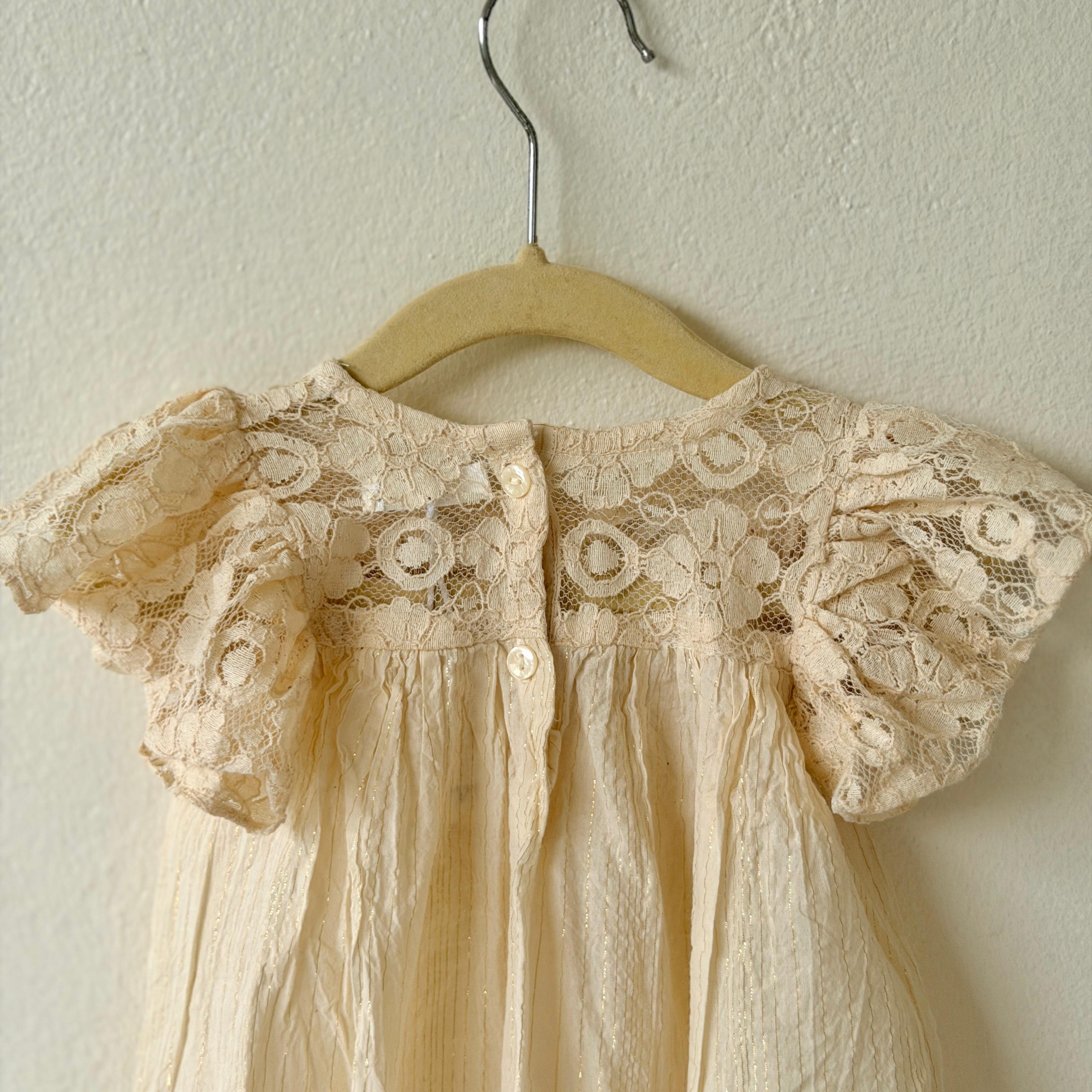 Cream Textured Lace Bow Romper