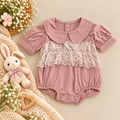Baby Girl Pink Lace Romper Bodysuit