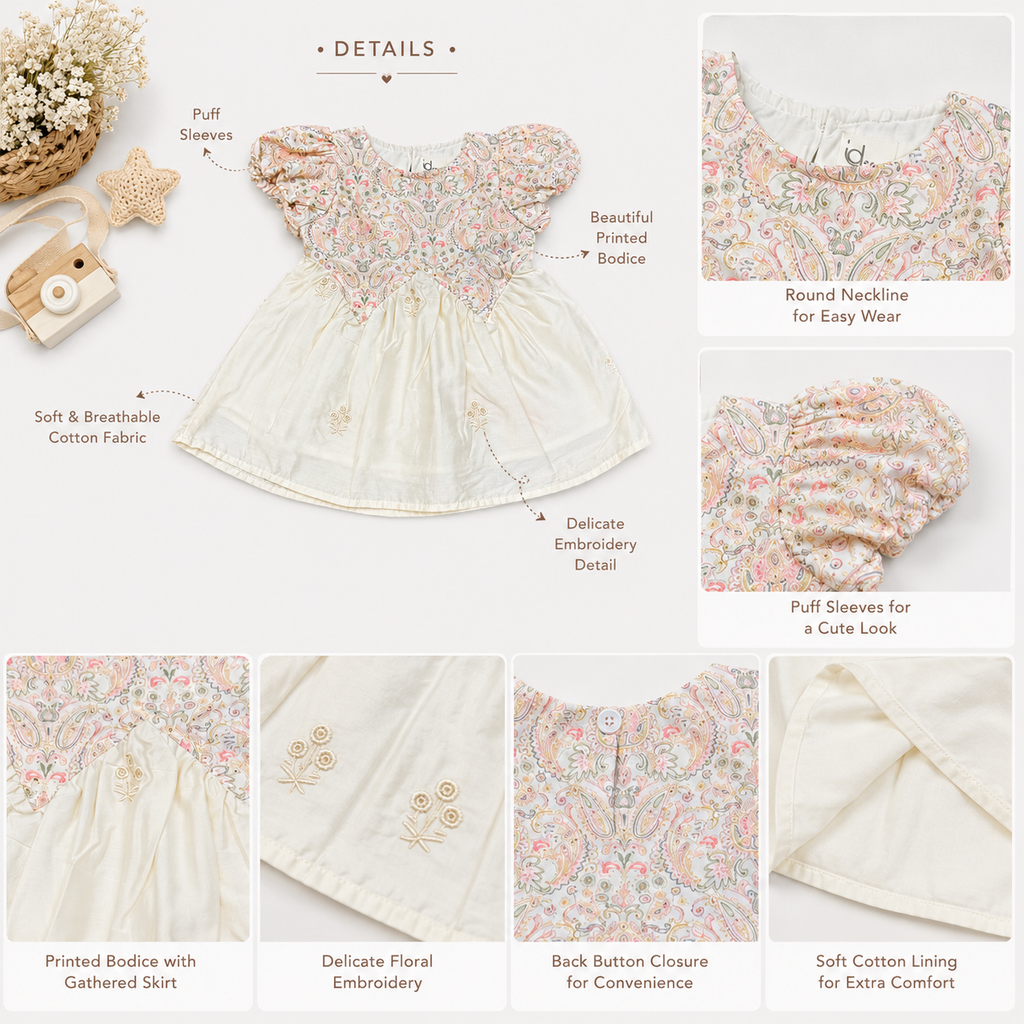 Ivory Paisley Party Wear
