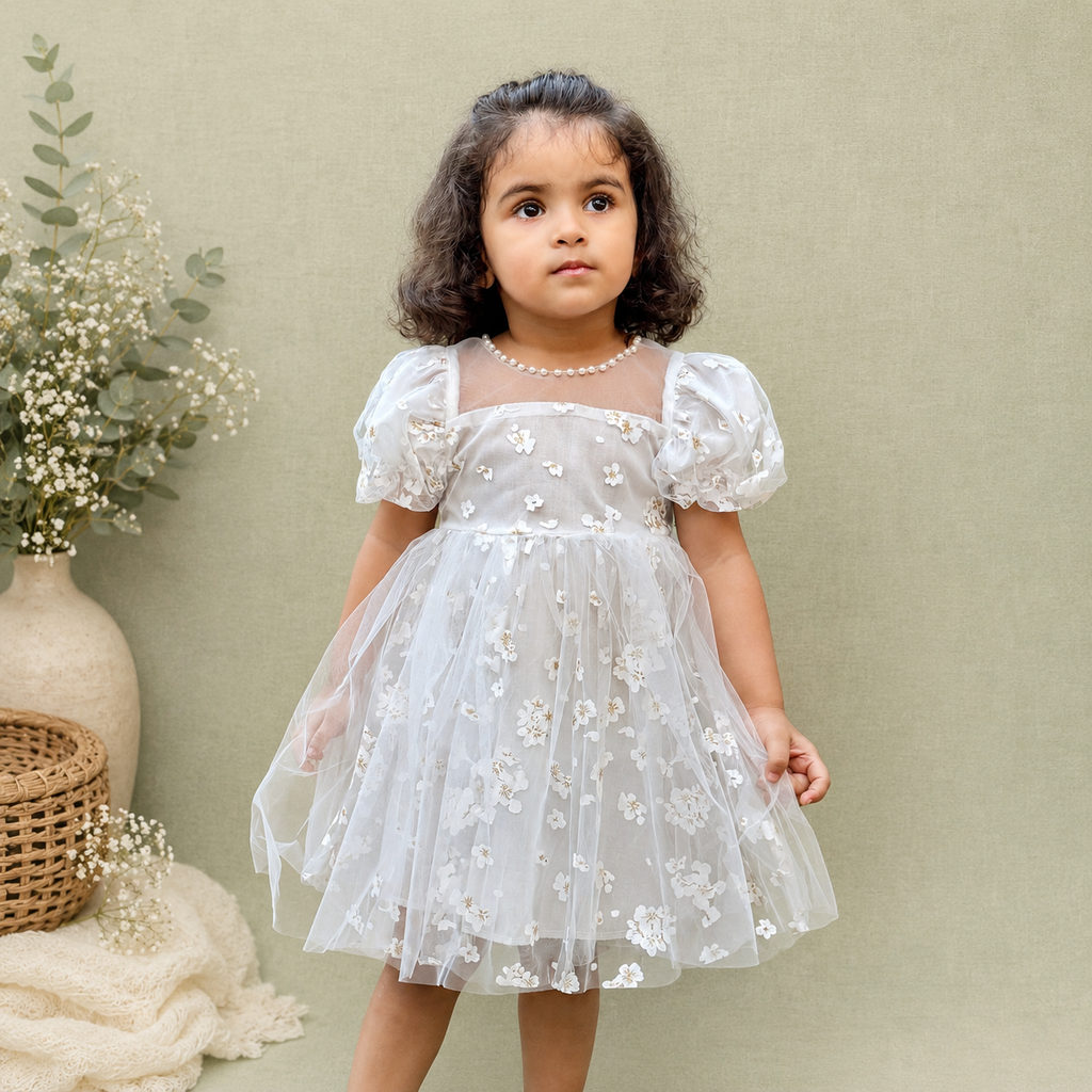 Baby Girl Embroidered Tulle Party Dress