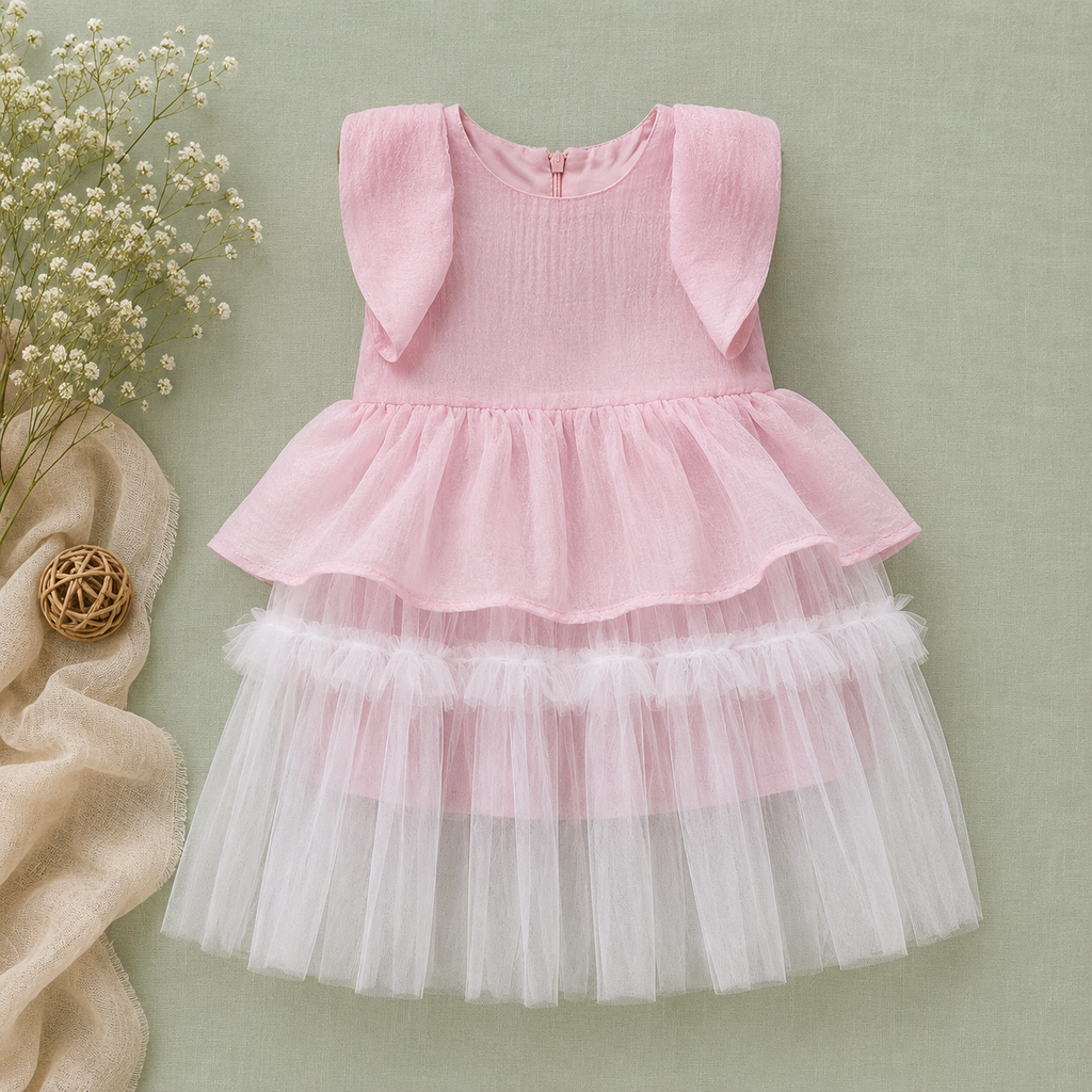 Pink Tulle Party Dress for Girls Toddlers