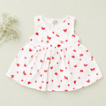 White Butterfly Print Baby Girl Dress