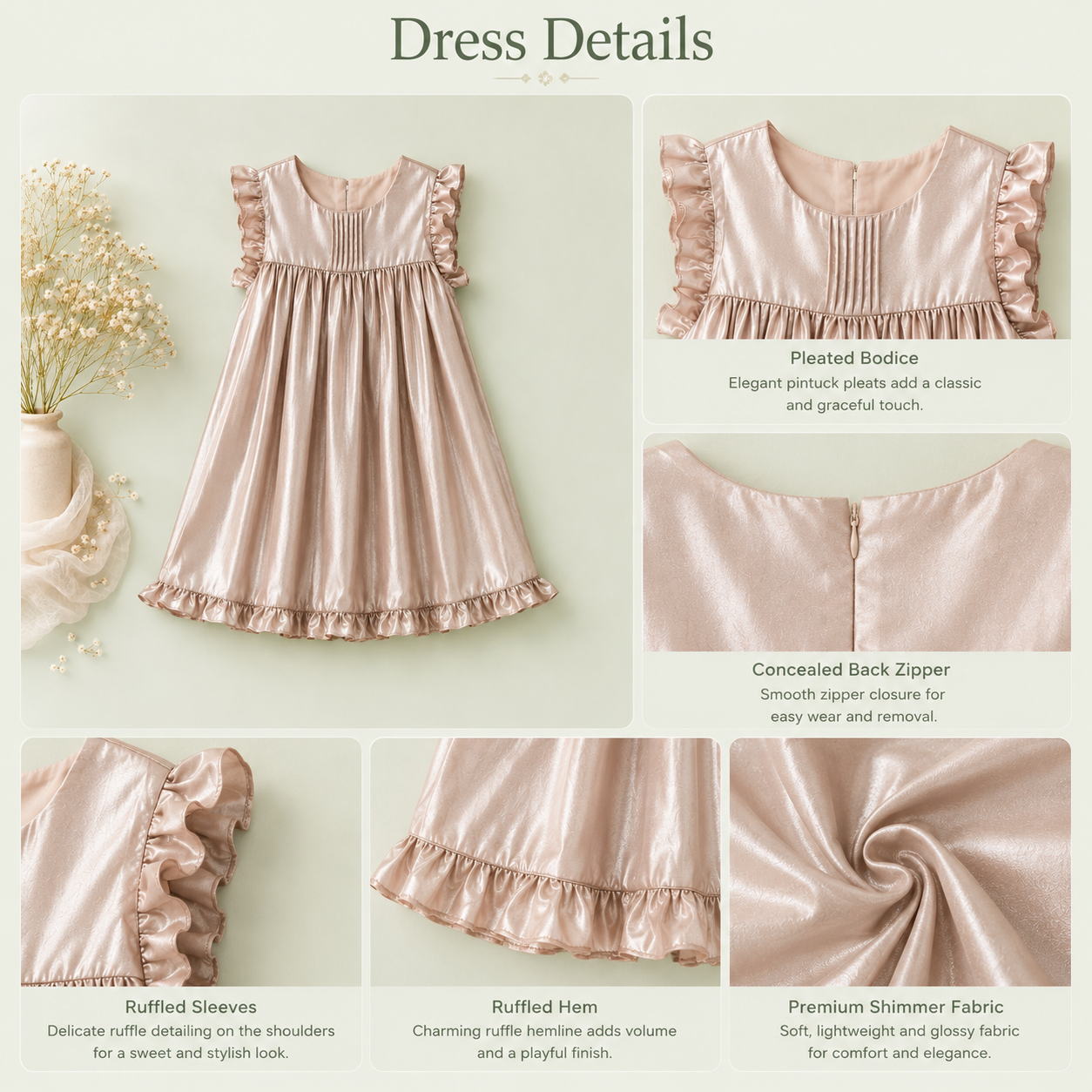 Glimmering Occasion Ruffle Dress