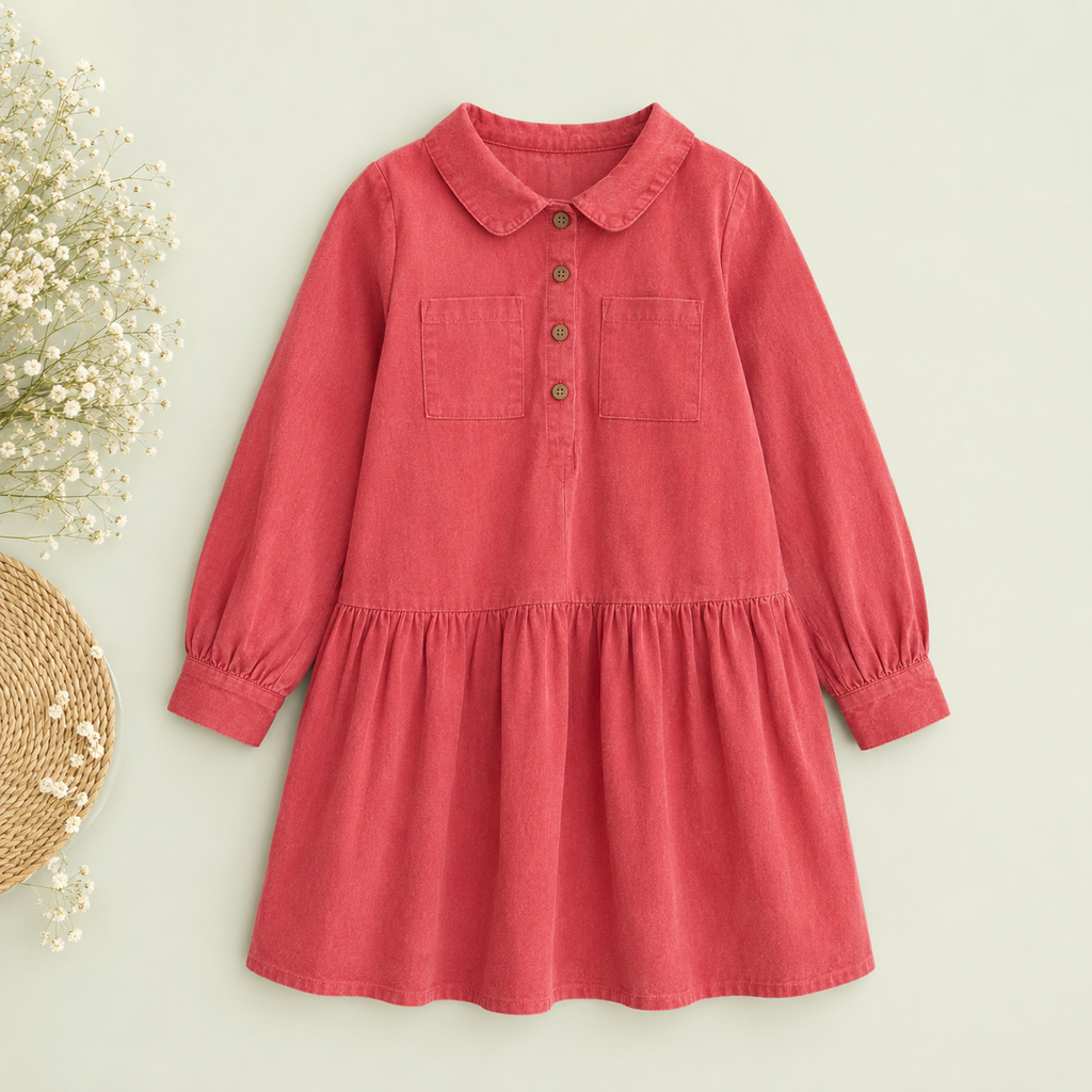 Girls’ Long Sleeve Cotton Dress