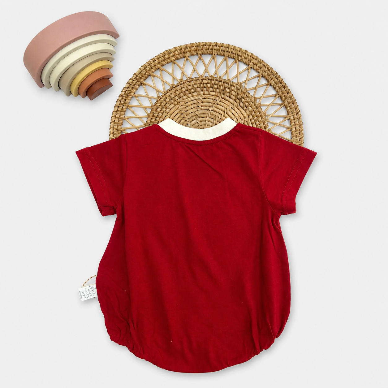 Maroon Cat Print Romper for Baby Girls