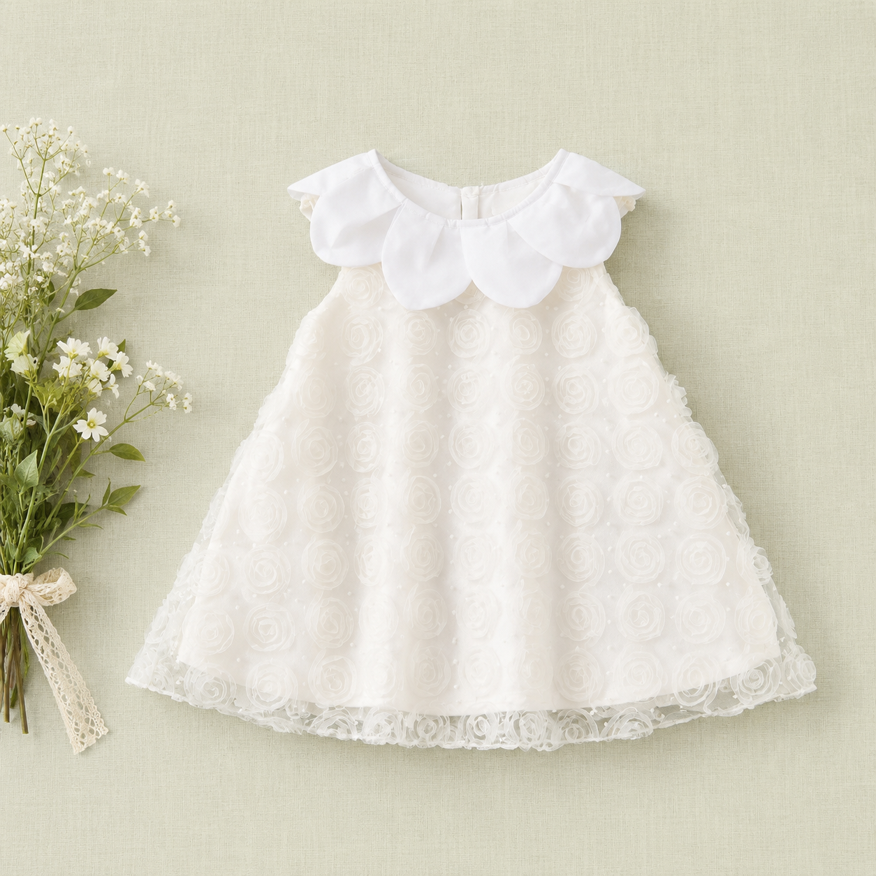 Lace Flower Baby Girl Party Dress