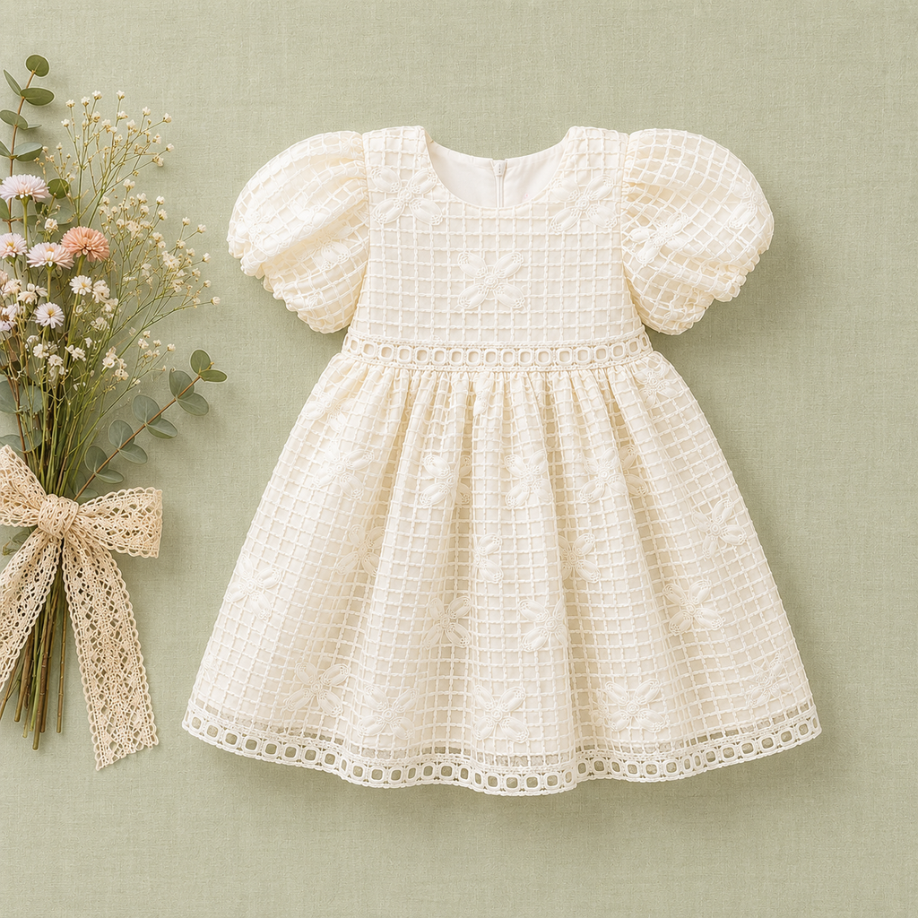 Ethereal Butterfly Lattice Party Dress