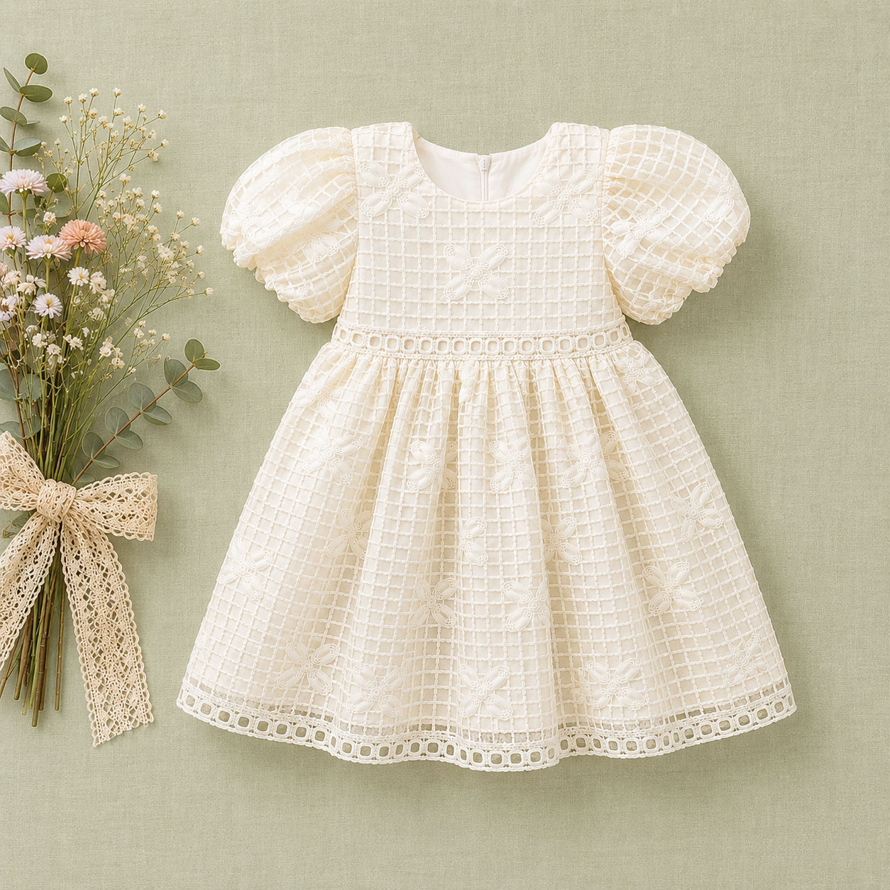 Ethereal Butterfly Lattice Party Dress