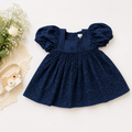Midnight Navy Eyelet Smock Dress