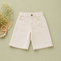Natural Ecru Longline Twill Pants