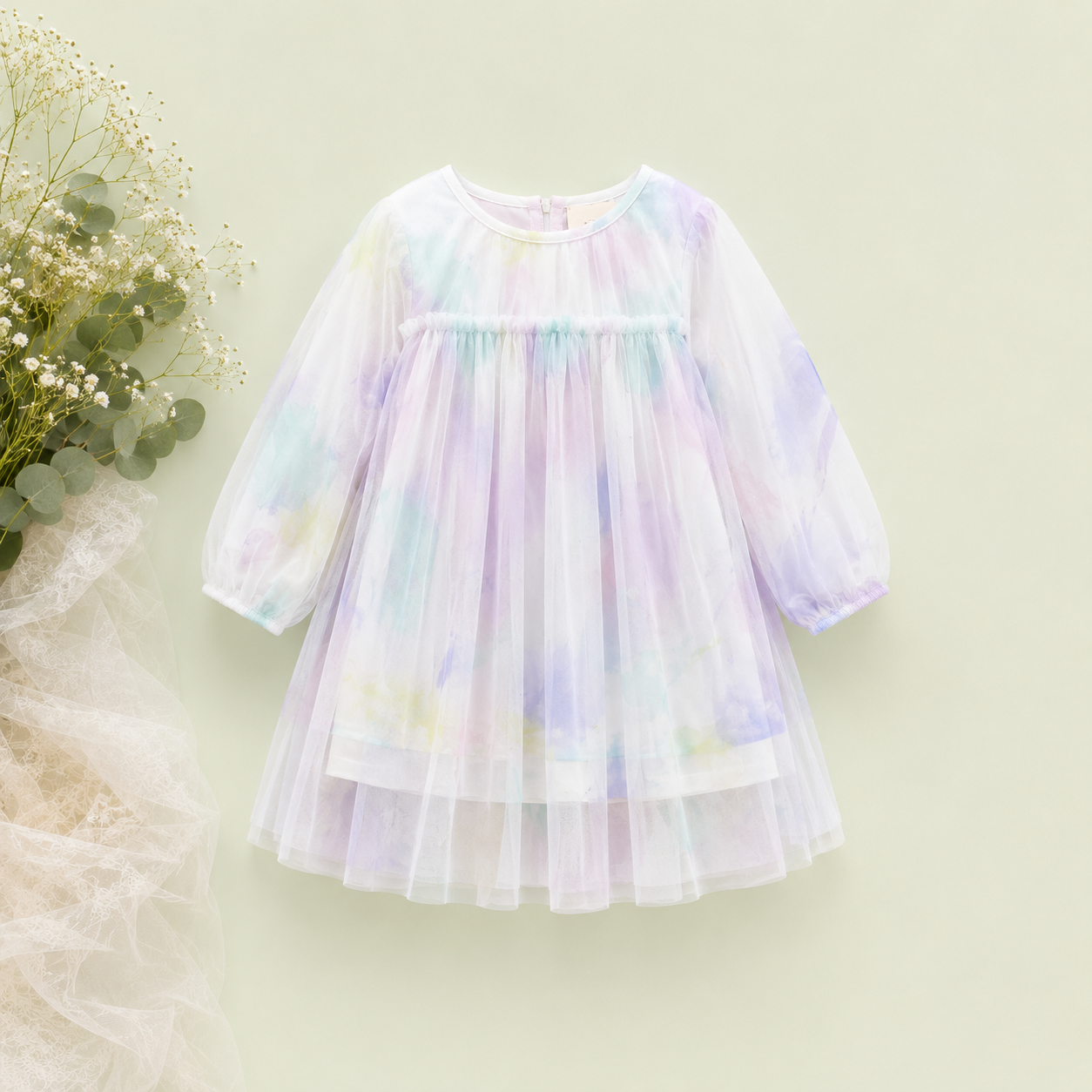 Pastel Watercolor Tulle Dress for Girls – Toddler & Kids