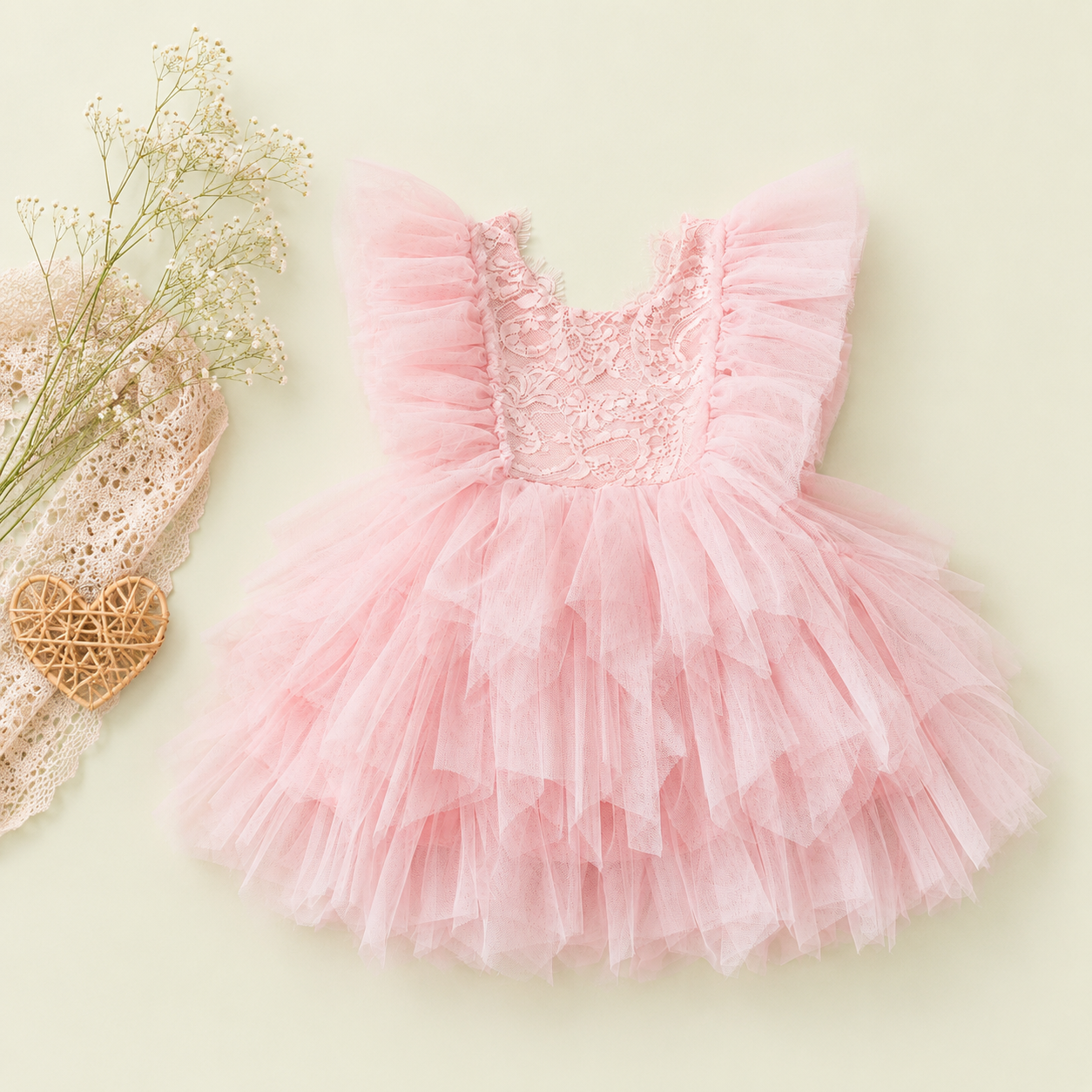 Pink Tulle Party Dress for Baby Girls