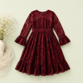 Burgundy Lace Party Dress for Girls