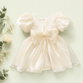Ivory Puff Sleeve Baby Girl Party Dress