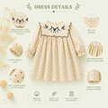 Ivory Polka Dot Toddler Dress with Embroidered Collar | Premium Partywear