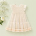 Butterfly Tulle Party Dress for Girls – Beige