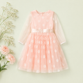 Pink Polka Dot Tulle Party Dress for Girls