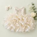 Luxury Baby Girl Ruffle Party Dress – Ivory