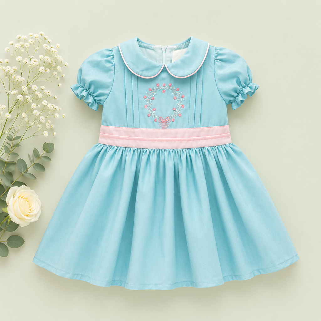 Girls Powder Blue Party Dress