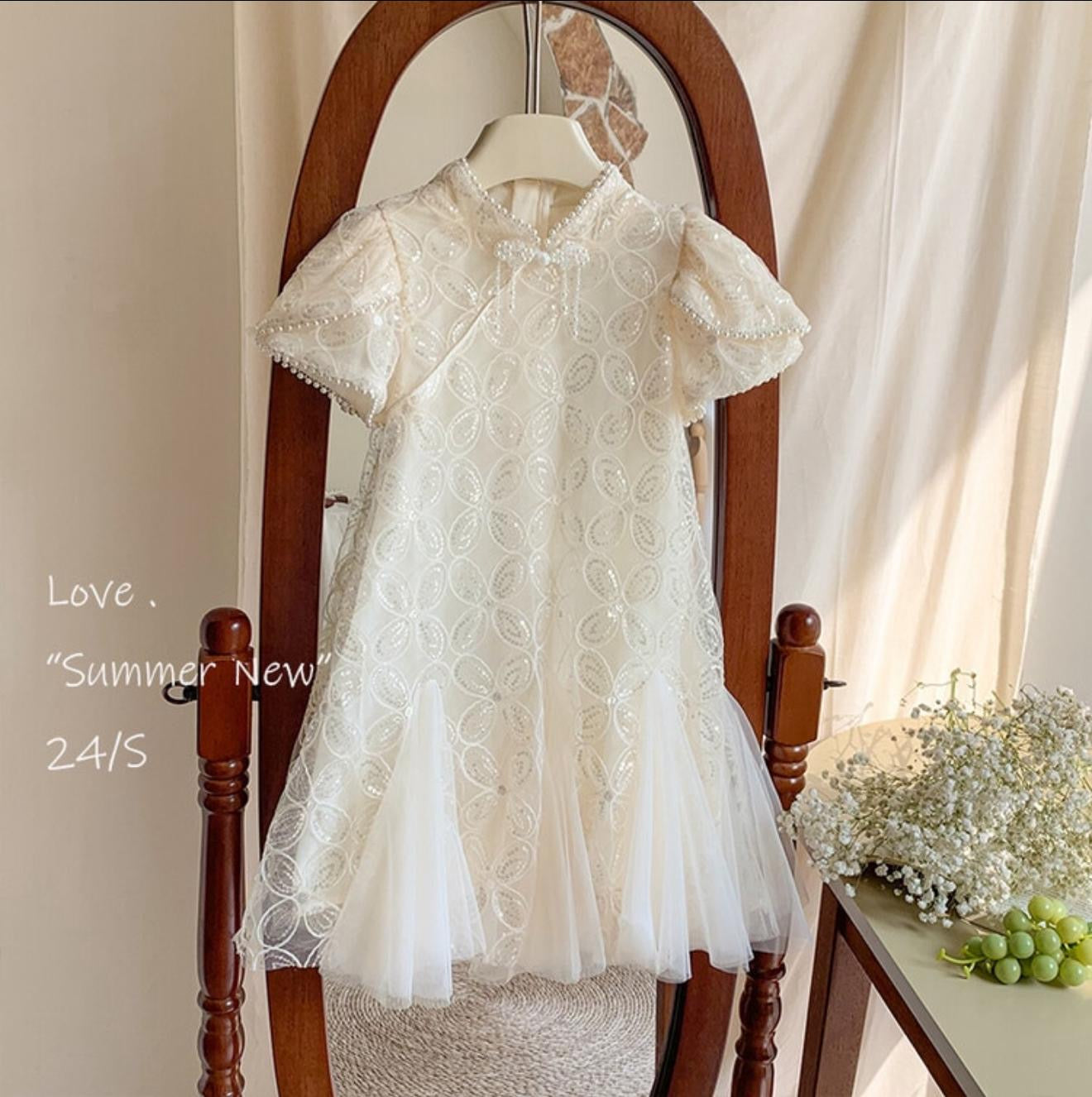 Ivory Embroidered Flower Girl Dress for Babies