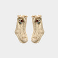 Heirloom Floral Cable-Knit Ankle Socks