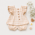 Buttercream Gingham Ruffle Bloomer Set