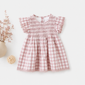 Lavanda Heritage Dusty Rose Gingham Smocked Dress