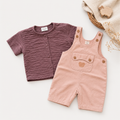 Little Bear Dungaree & Crinkle Muslin Set