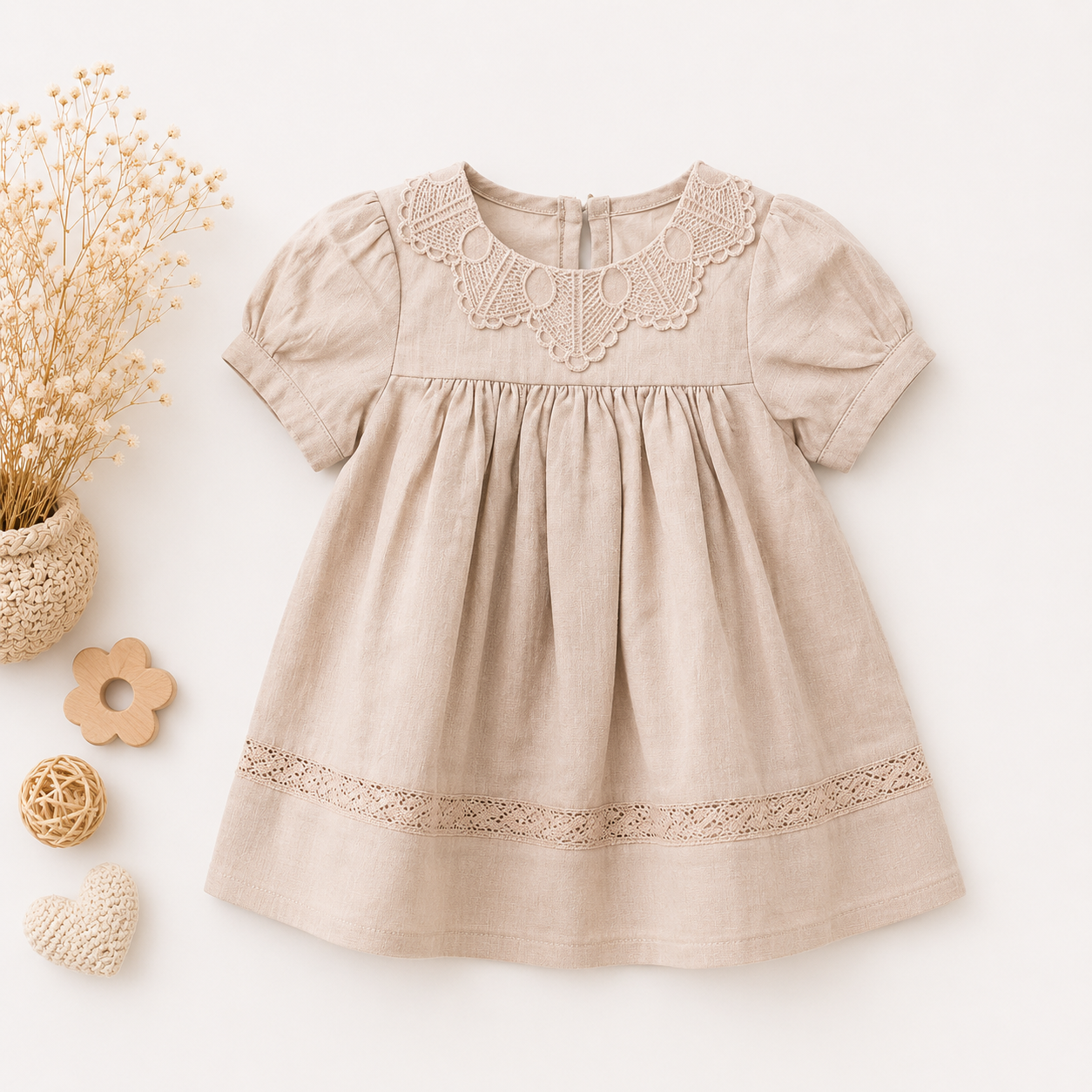 Lavanda Heritage Linen & Lace Smock Dress Collection
