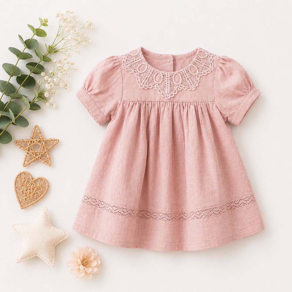 Lavanda Heritage Linen & Lace Smock Dress Collection