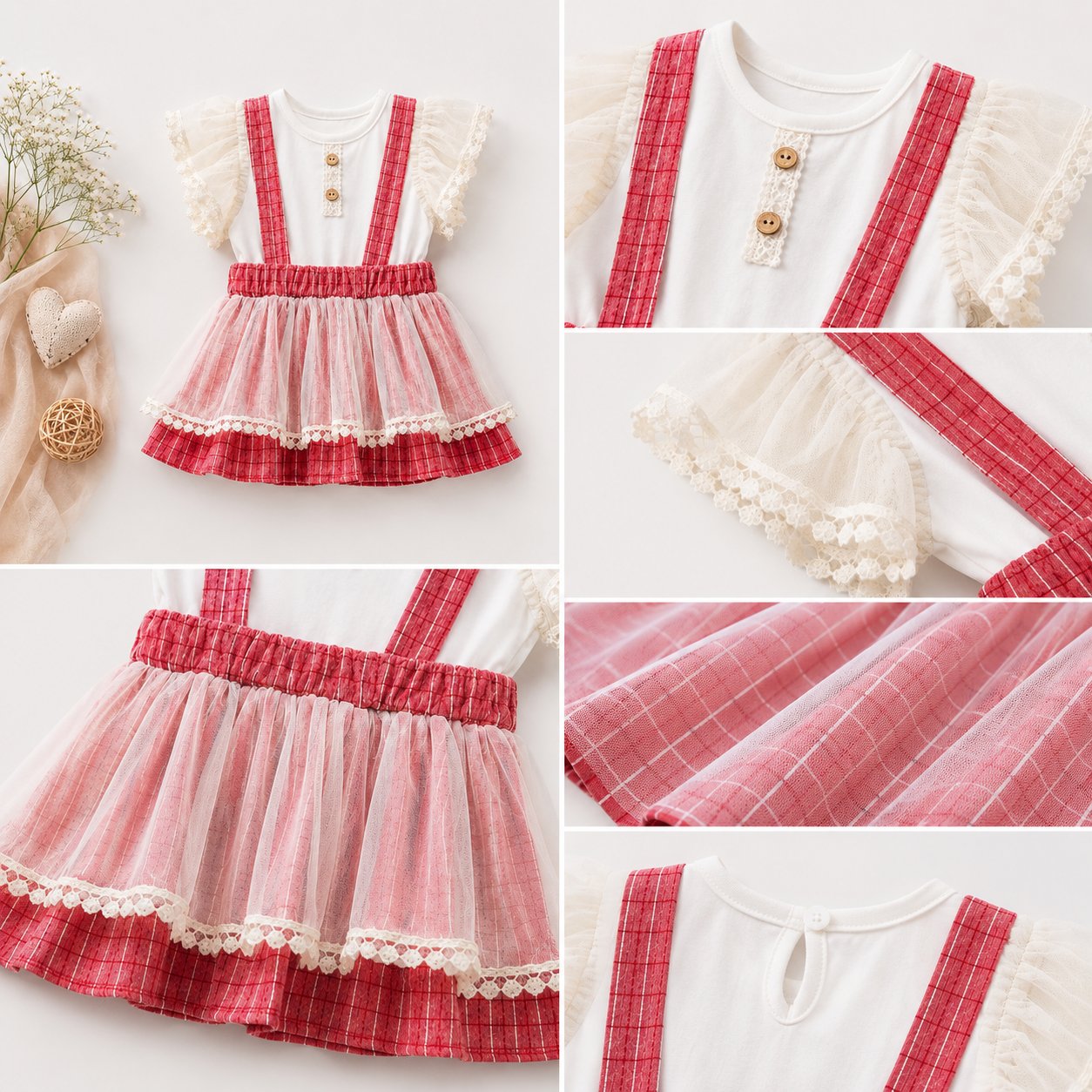 Baby Girl Tulle Skirt Suspender Dress Set