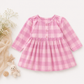 Luxury Lilac Checkerboard Cotton Dress – Baby Girl