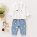 Panda Embroidered Baby Outfit Set – Unisex Infant Clothes