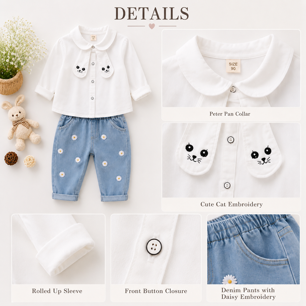 Panda Embroidered Baby Outfit Set – Unisex Infant Clothes