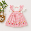 Pink Gingham Baby Girl Romper Dress