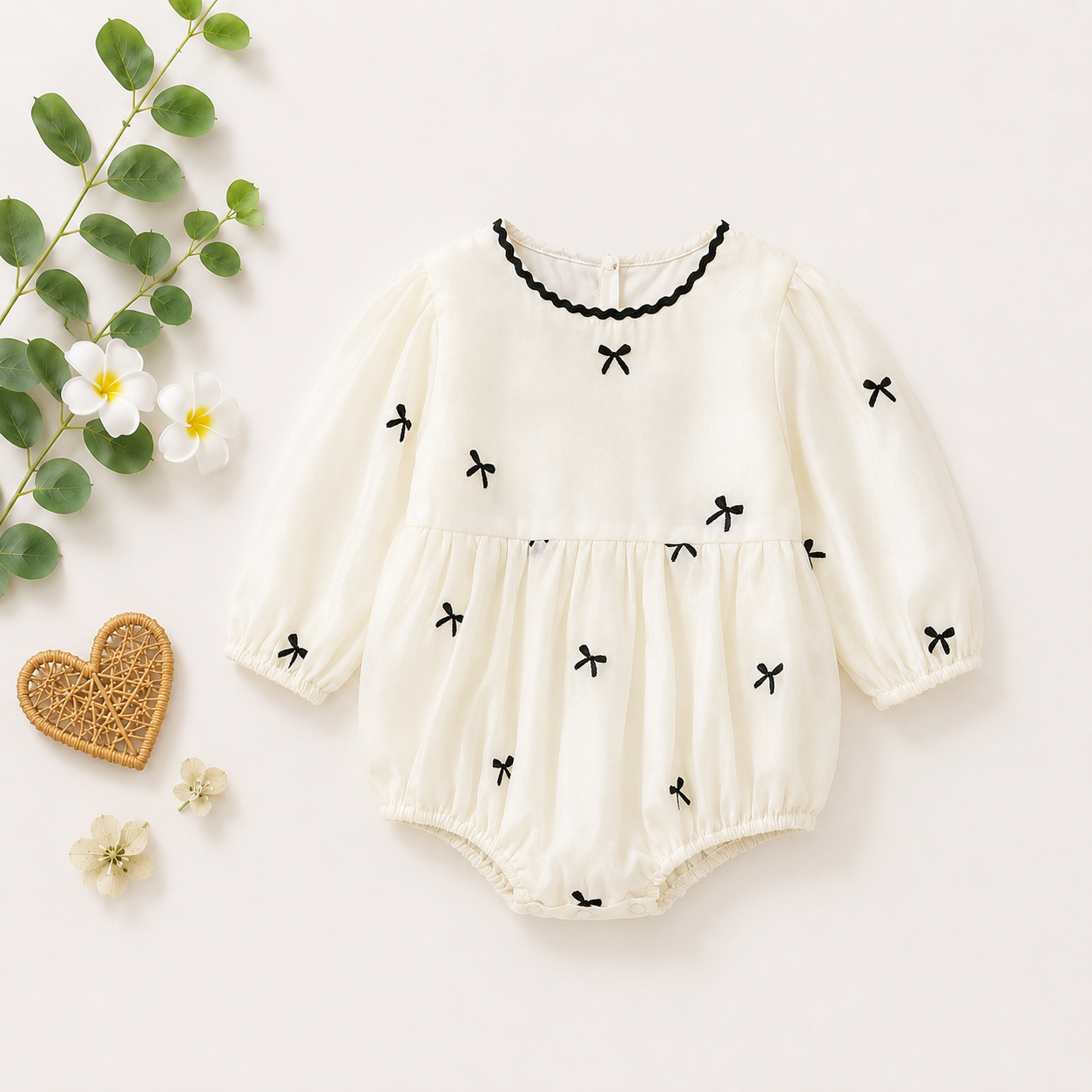 Embroidered Ruffle Floral Dress for Baby Girls
