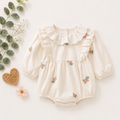 Floral Ruffle Baby Girl Romper – Cotton Infant Bodysuit
