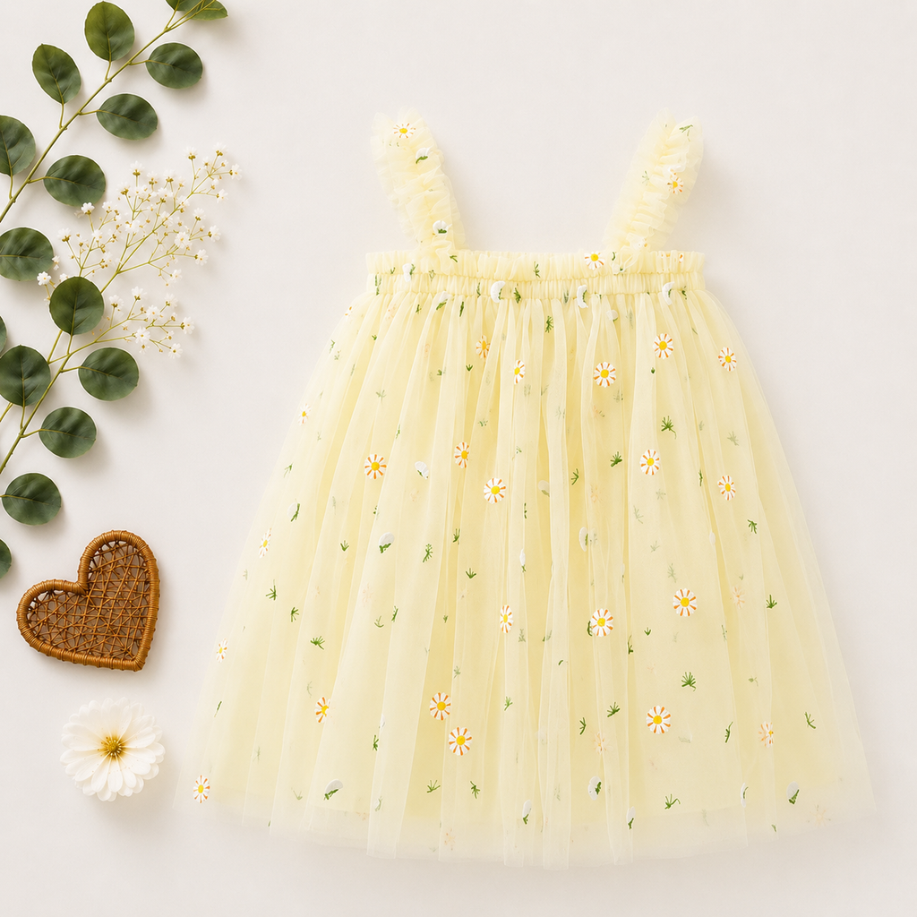 Daisy Tulle Baby Girl Dress – Summer Party Outfit