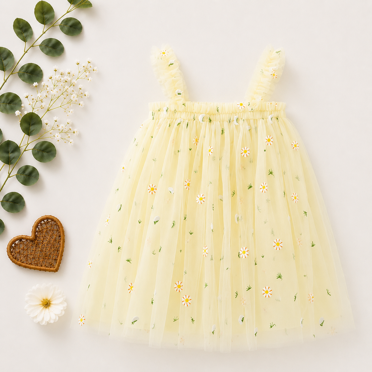 Daisy Tulle Baby Girl Dress – Summer Party Outfit