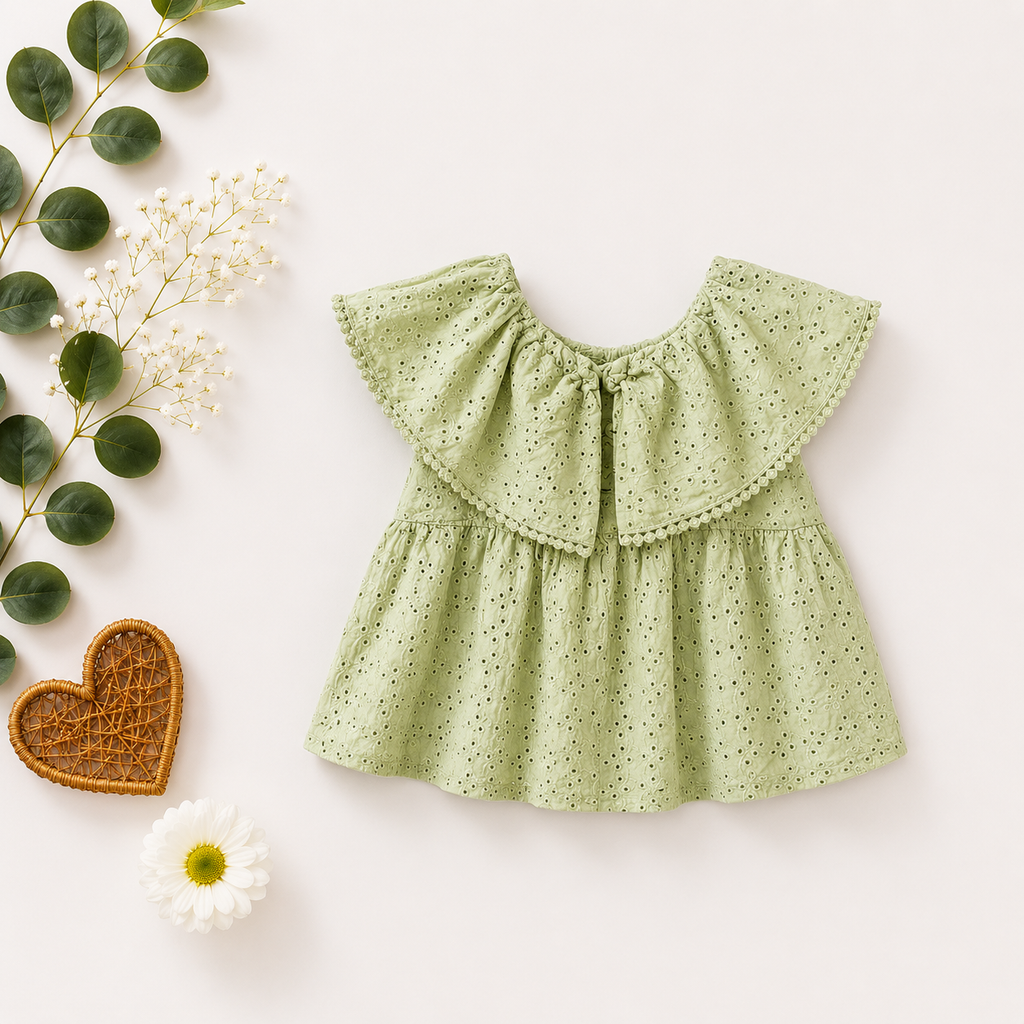 Spring Blossom Eyelet Ruffle Top Collection