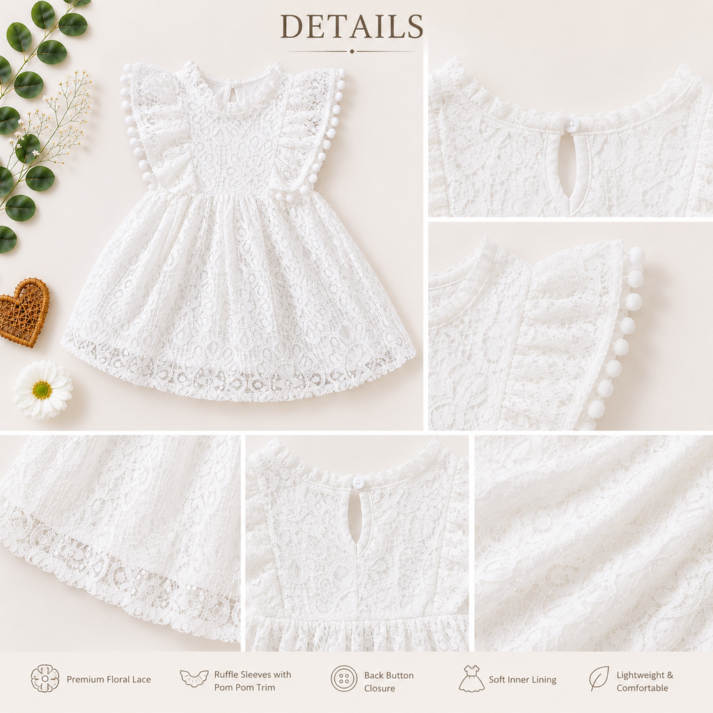 White Lace Baby Girl Party Dress