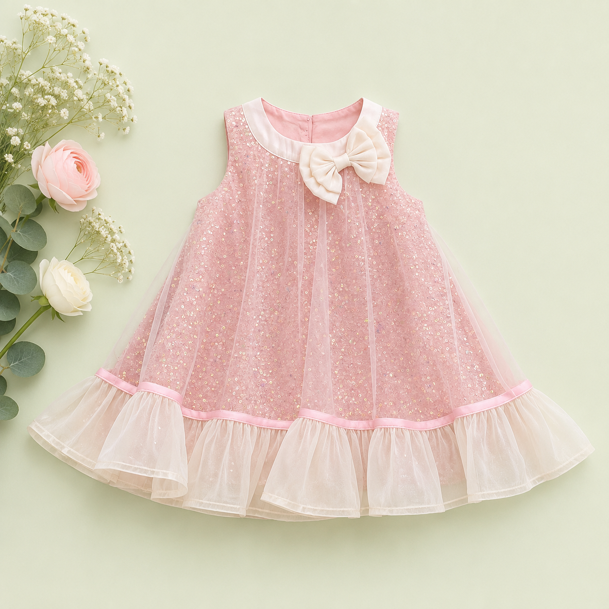 Pink Sparkle Party Dress for Baby Girls