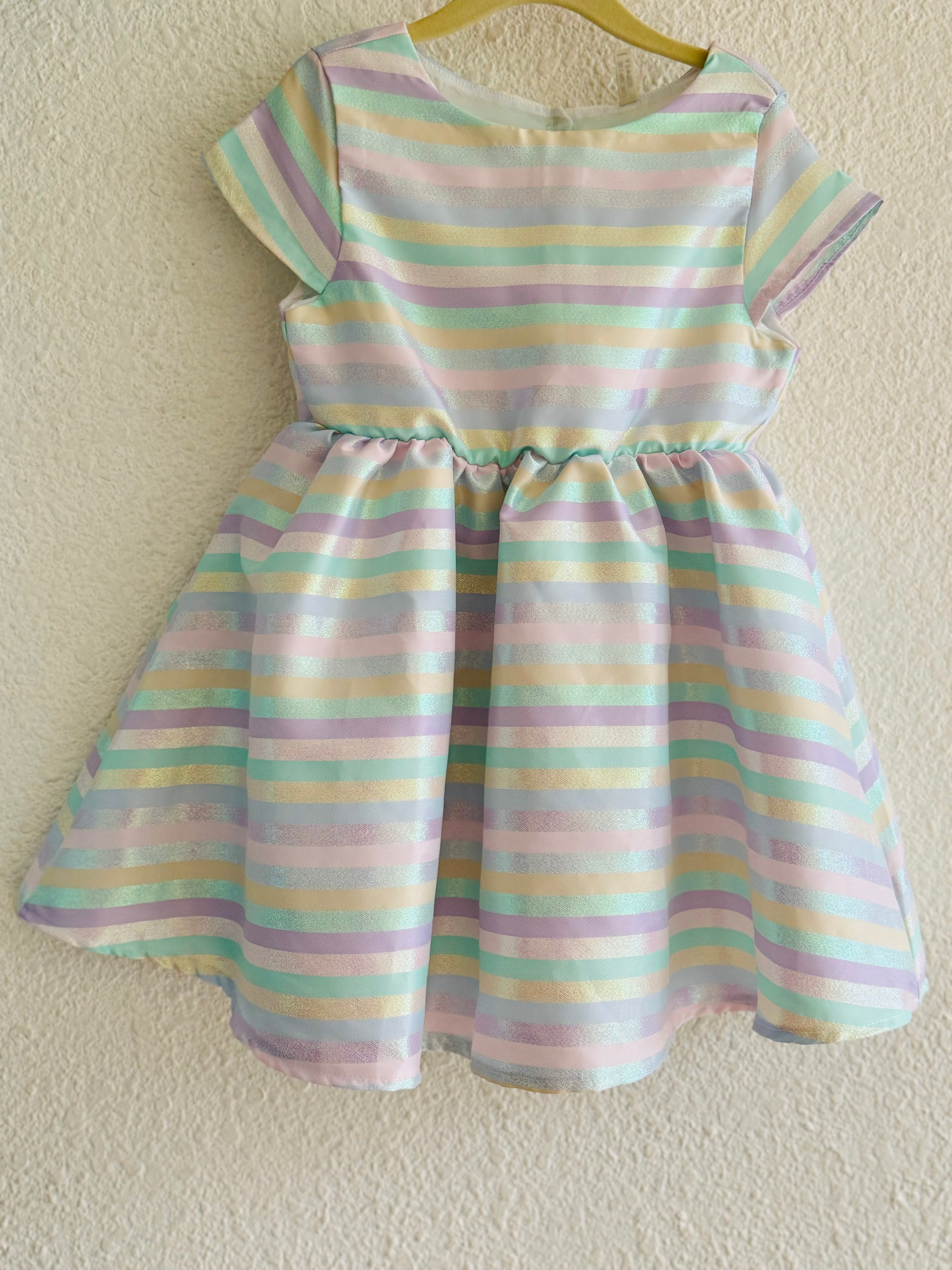 Pastel Rainbow Party Dress for Girls – Premium Occasionwear
