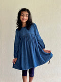 Girls’ Denim Long Sleeve Dress – Premium Cotton
