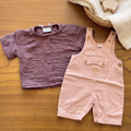 Little Bear Dungaree & Crinkle Muslin Set