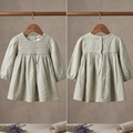 Lavanda Heritage Sage Smocked Linen Dress
